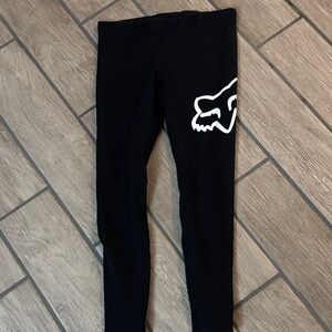 Fox Black Leggings with White Graphic